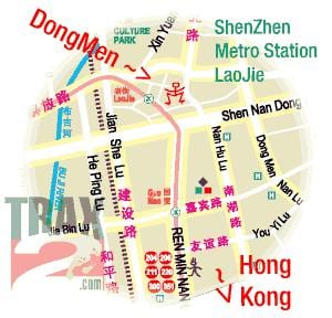 dongmen trường Thâm bản đồ