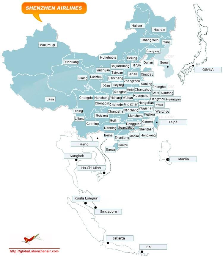 bản đồ của Thâm hãng đường