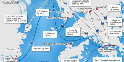 Bản đồ của hai bến phà